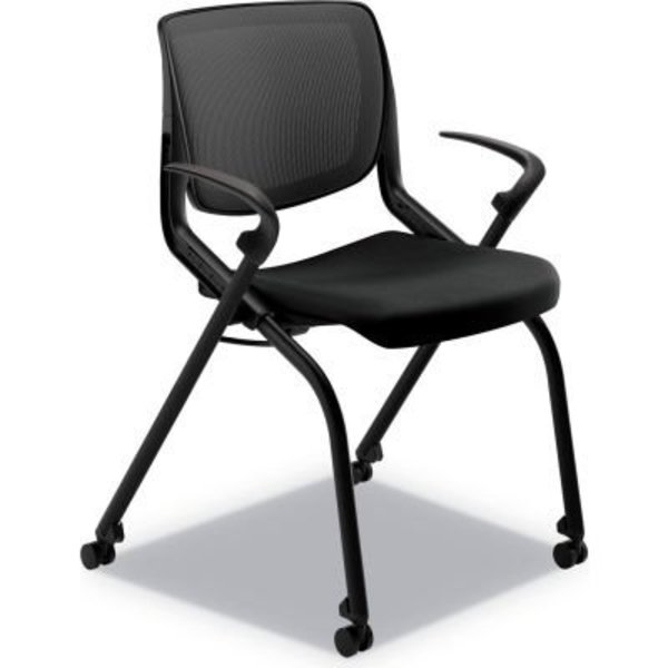 Hon Motivate Nesting/Stacking Flex-Back Chair, Onyx Seat/Black Back, Black Base MN204ONCU10B